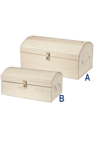 wood pine treasure chest package